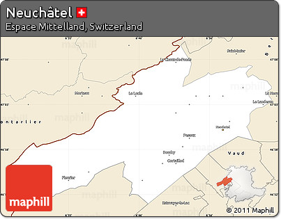 Classic Style Simple Map of Neuchâtel