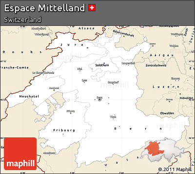 Classic Style Simple Map of Espace Mittelland