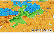 Political 3D Map of Solothurn