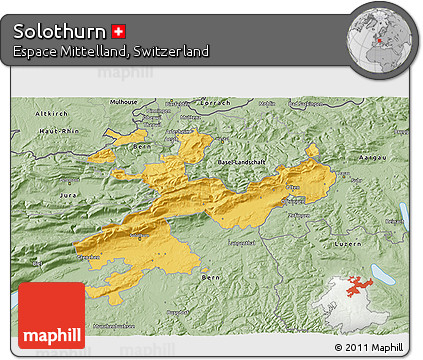 Savanna Style 3D Map of Solothurn