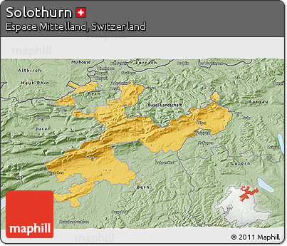 Savanna Style 3D Map of Solothurn