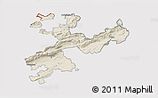 Shaded Relief 3D Map of Solothurn, cropped outside