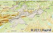 Shaded Relief 3D Map of Solothurn, physical outside