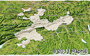 Shaded Relief 3D Map of Solothurn, satellite outside