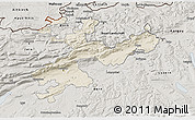 Shaded Relief 3D Map of Solothurn, semi-desaturated