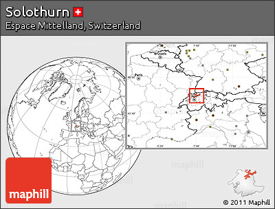 Blank Location Map of Solothurn