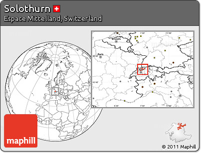 Blank Location Map of Solothurn