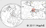 Blank Location Map of Solothurn, highlighted country, highlighted parent region