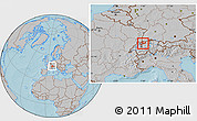 Gray Location Map of Solothurn, hill shading