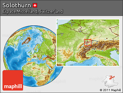 Physical Location Map of Solothurn