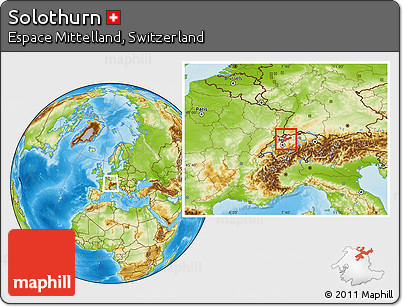 Physical Location Map of Solothurn