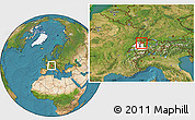 Satellite Location Map of Solothurn, highlighted parent region