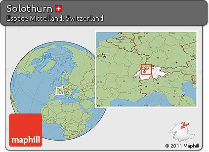 Savanna Style Location Map of Solothurn, highlighted country