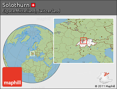 Savanna Style Location Map of Solothurn, highlighted country