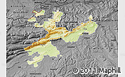 Physical Map of Solothurn, darken, desaturated