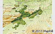 Satellite Map of Solothurn, physical outside