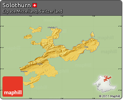 Savanna Style Map of Solothurn, single color outside