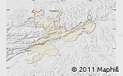 Shaded Relief Map of Solothurn, lighten, desaturated