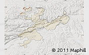 Shaded Relief Map of Solothurn, lighten, semi-desaturated