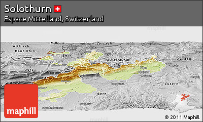 Physical Panoramic Map of Solothurn, desaturated