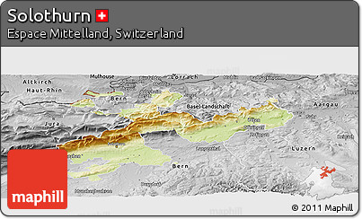 Physical Panoramic Map of Solothurn, desaturated
