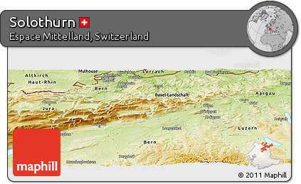 Physical Panoramic Map of Solothurn