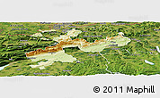 Physical Panoramic Map of Solothurn, satellite outside