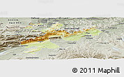 Physical Panoramic Map of Solothurn, semi-desaturated