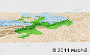 Political Panoramic Map of Solothurn, lighten