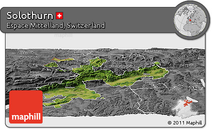 Satellite Panoramic Map of Solothurn, desaturated