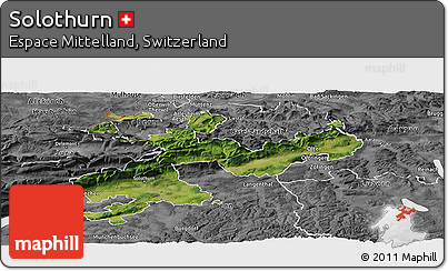 Satellite Panoramic Map of Solothurn, desaturated