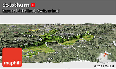 Satellite Panoramic Map of Solothurn, semi-desaturated