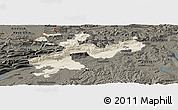 Shaded Relief Panoramic Map of Solothurn, darken