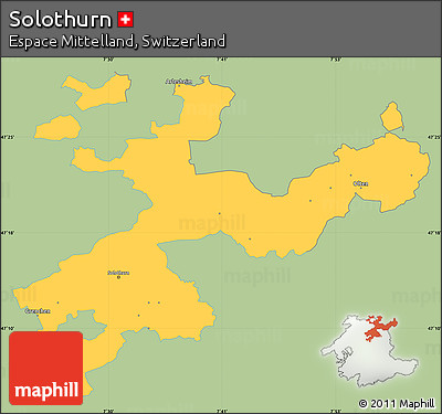 Savanna Style Simple Map of Solothurn, single color outside