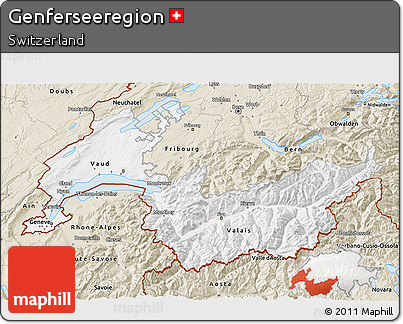 Classic Style 3D Map of Genferseeregion