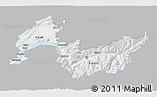 Gray 3D Map of Genferseeregion, single color outside