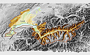 Physical 3D Map of Genferseeregion, desaturated