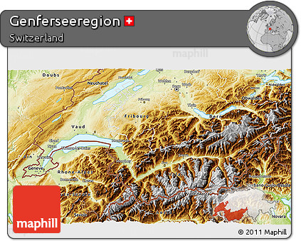 Physical 3D Map of Genferseeregion
