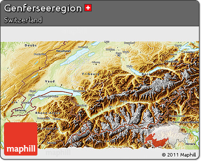 Physical 3D Map of Genferseeregion