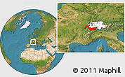 Satellite Location Map of Genferseeregion, highlighted country