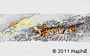 Physical Panoramic Map of Genferseeregion, lighten, desaturated