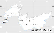 Silver Style Simple Map of Genferseeregion, single color outside
