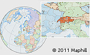 Political Location Map of Switzerland, lighten