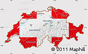 Flag Map of Switzerland, flag aligned to the middle