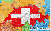 Flag Map of Switzerland, political outside