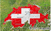 Flag Map of Switzerland, satellite outside