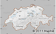 Gray Map of Switzerland, single color outside