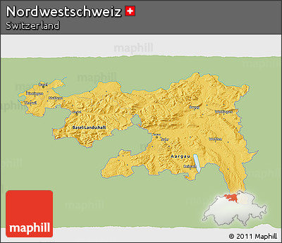 Savanna Style 3D Map of Nordwestschweiz, single color outside