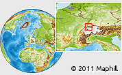 Physical Location Map of Basel-Landschaft, highlighted country, highlighted parent region