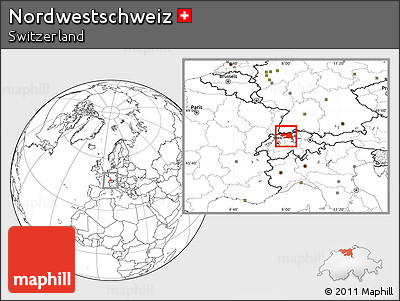 Blank Location Map of Nordwestschweiz